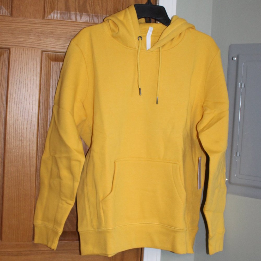 Original Favorites Organic Cotton GOTS Hooded Sweatshirt - Mustard - Men's M NEW